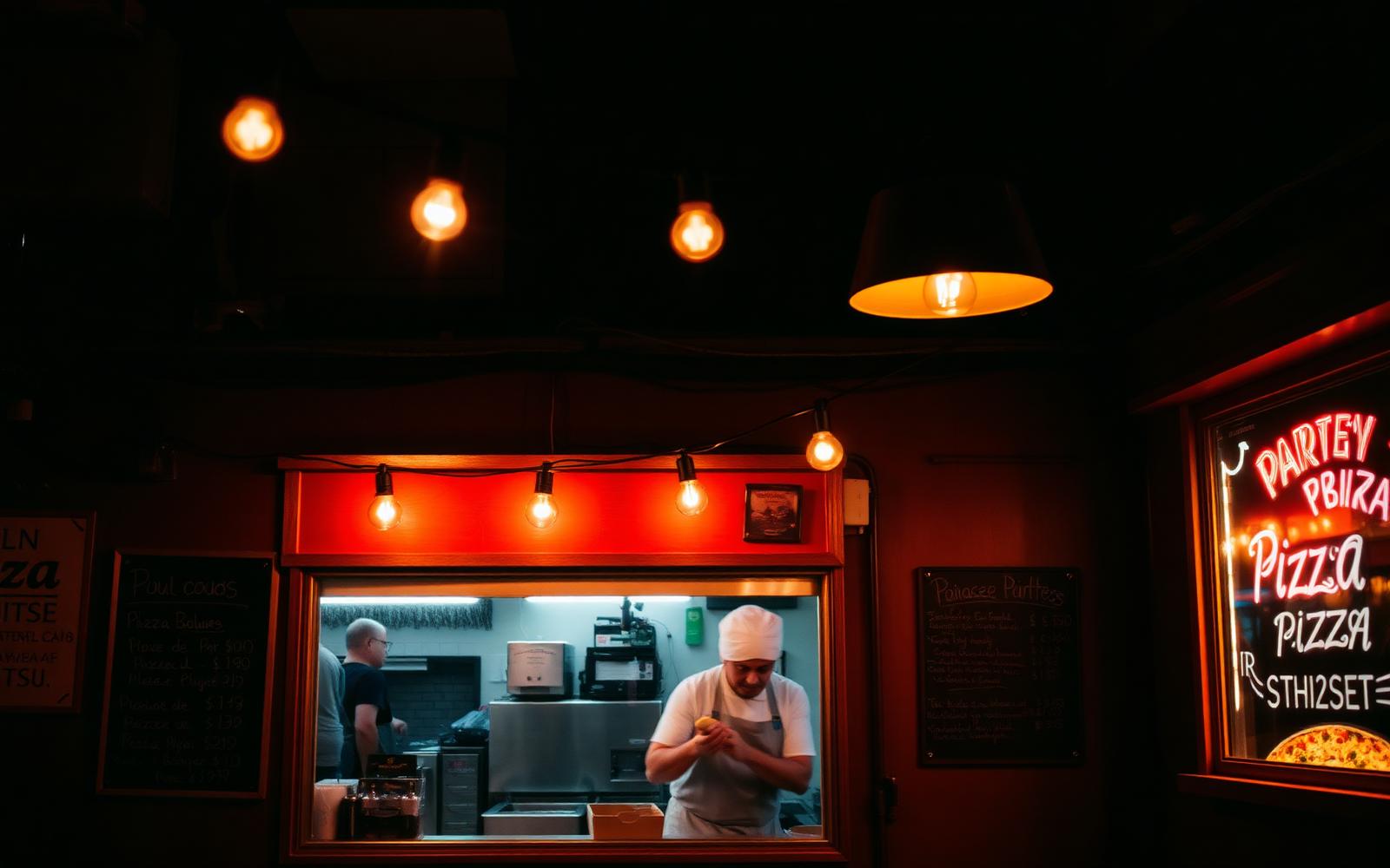 The pizza window at New York Pizza Aspen